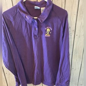 LOONEY TUNES BUGS TWEETY BIRD Quarter Snap Pullover Henley Top XL